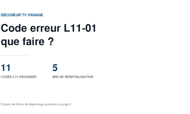 Code erreur L11-01 Orange : que faire si la TV est bloquée