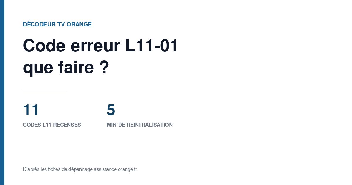 Code erreur L11-01 Orange : que faire si la TV est bloquée