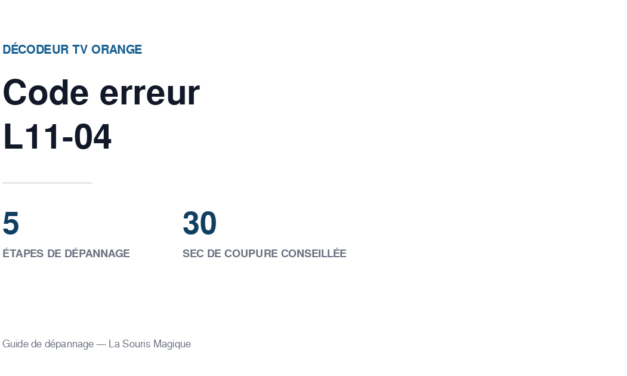 Code erreur L11-04 Orange : décodeur TV bloqué, solutions